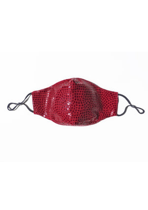 FACE MASK Leather Crackle Red